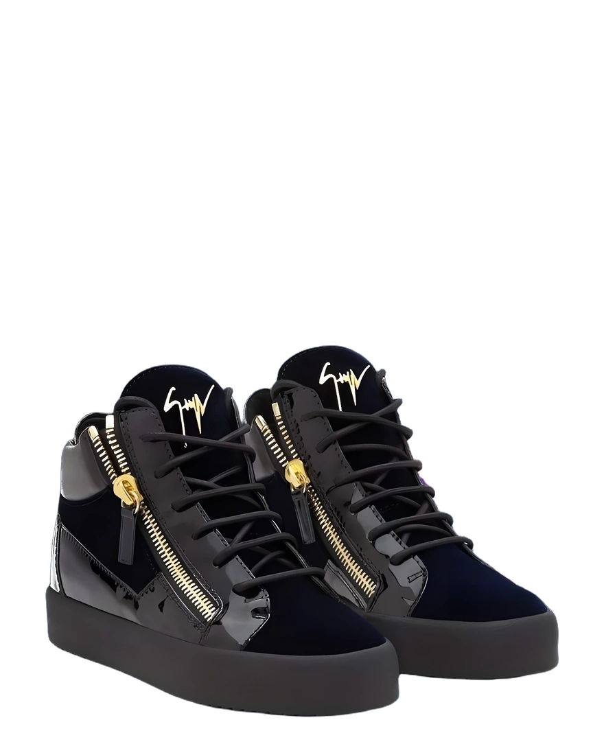 Giuseppe Zanotti Kriss Velvet Mid Patent Trim