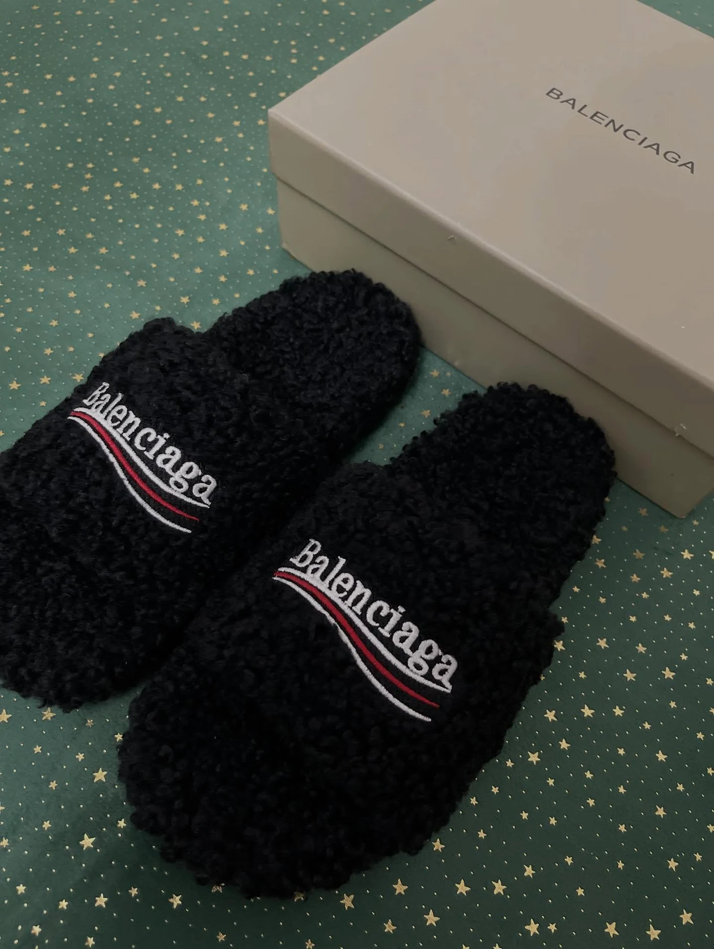 Balenciaga Furry Slide Black, imaginea 3