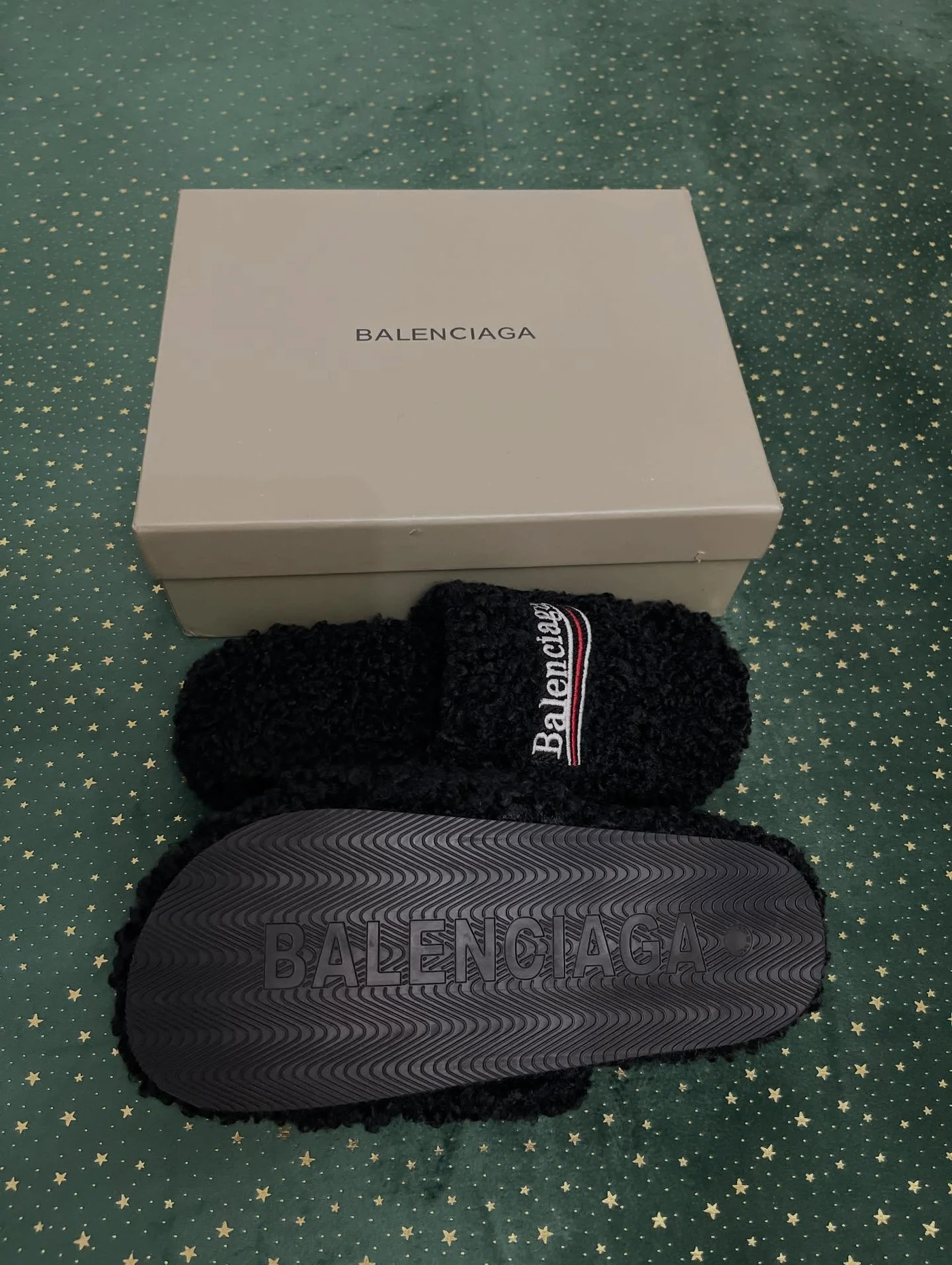 Balenciaga Furry Slide Black, imaginea 7