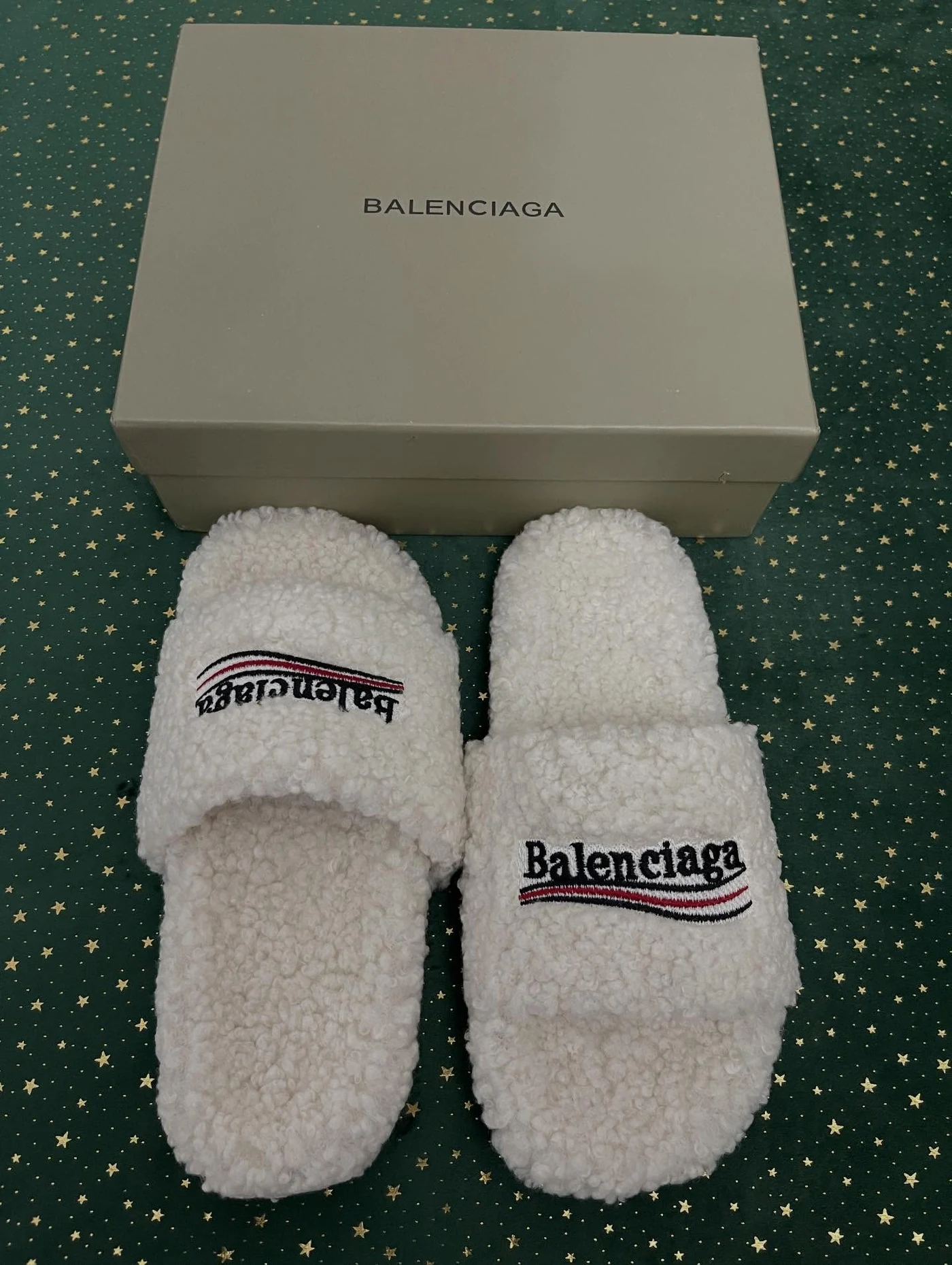 Balenciaga Furry Slide White, imaginea 4