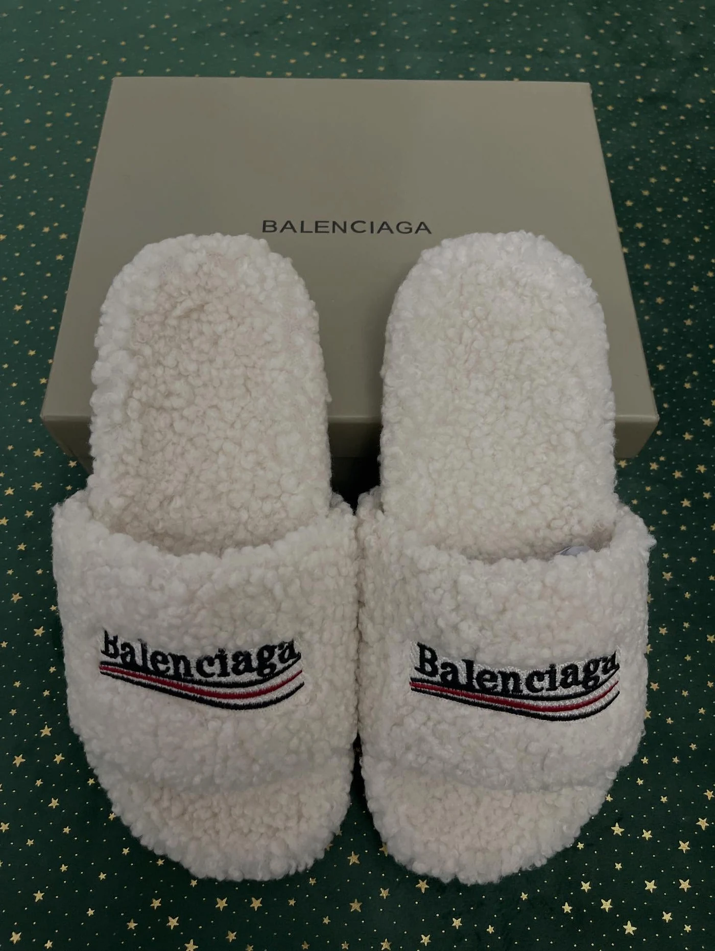 Balenciaga Furry Slide White, imaginea 7
