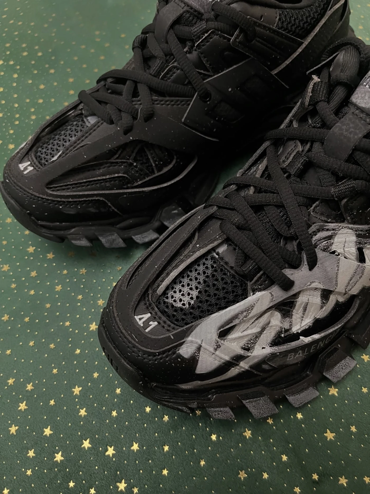 Balenciaga Track Signature Black Distressed Finish, imaginea 5