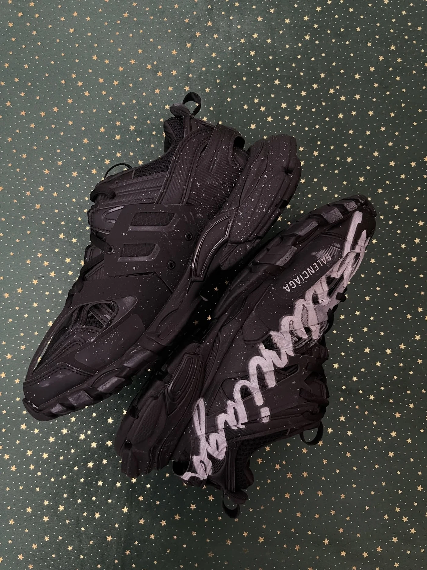 Balenciaga Track Signature Black Distressed Finish, imaginea 9