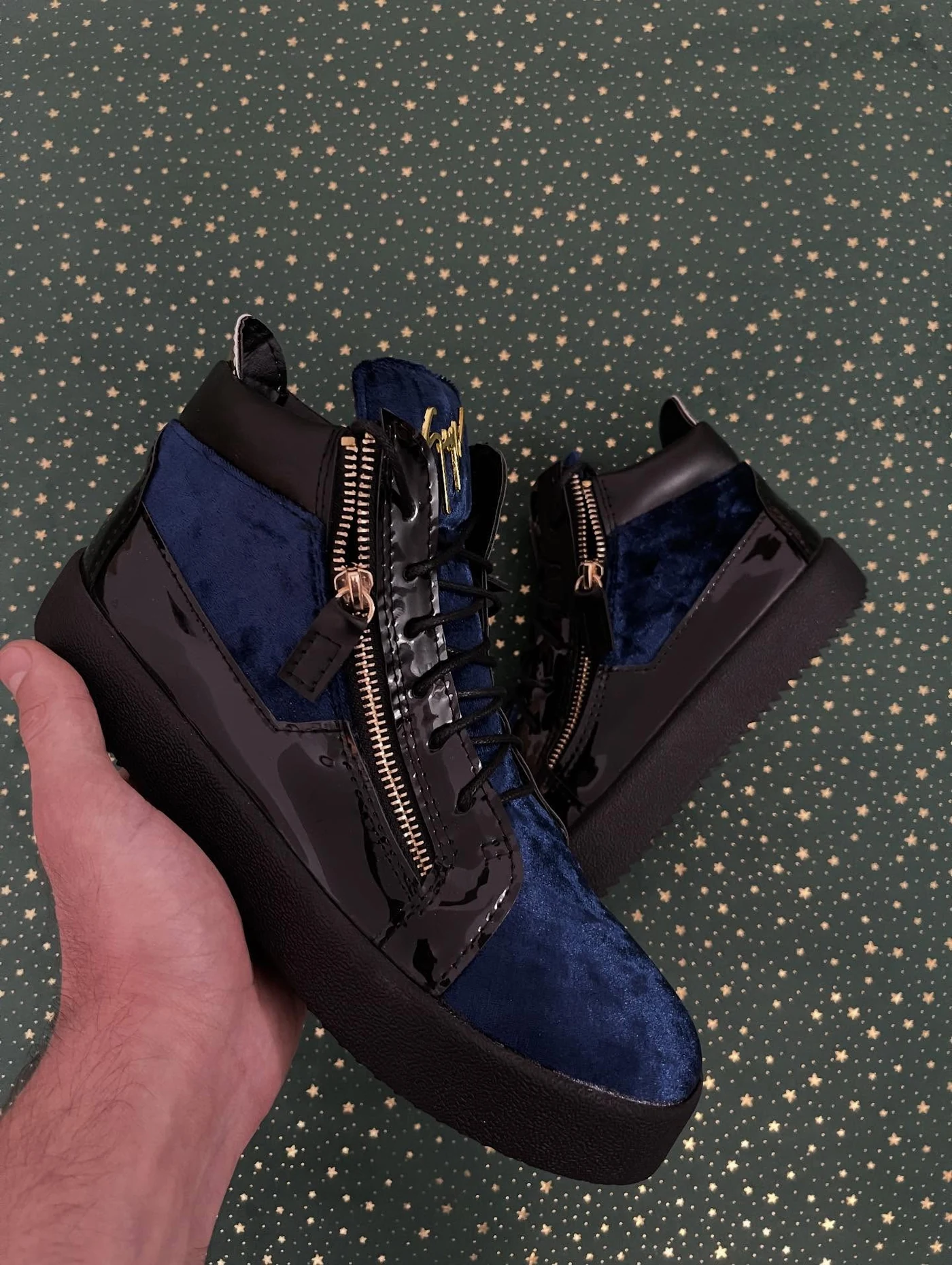 Giuseppe Zanotti Kriss Blue Velvet Mid, imaginea 2
