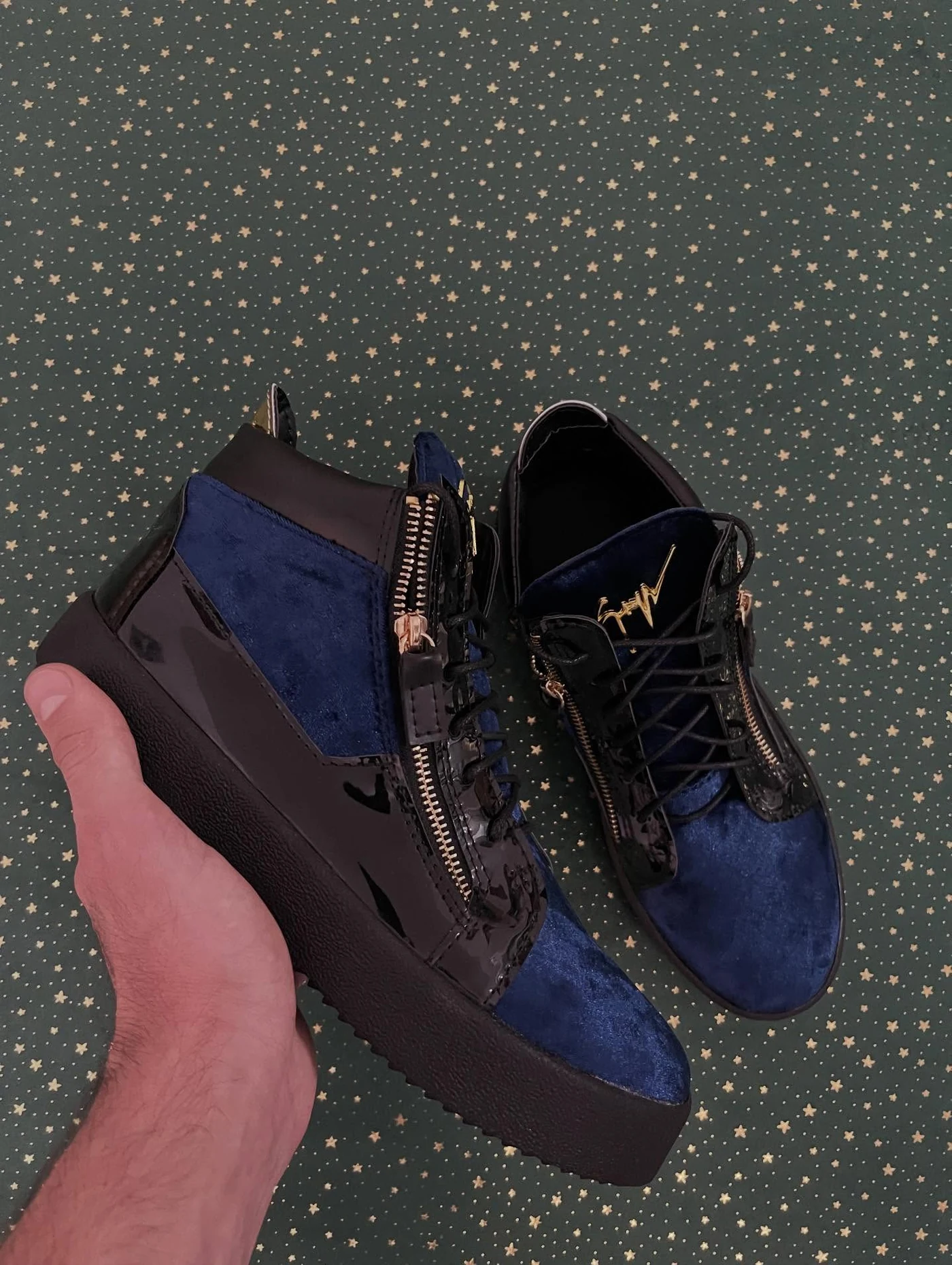 Giuseppe Zanotti Kriss Blue Velvet Mid, imaginea 3
