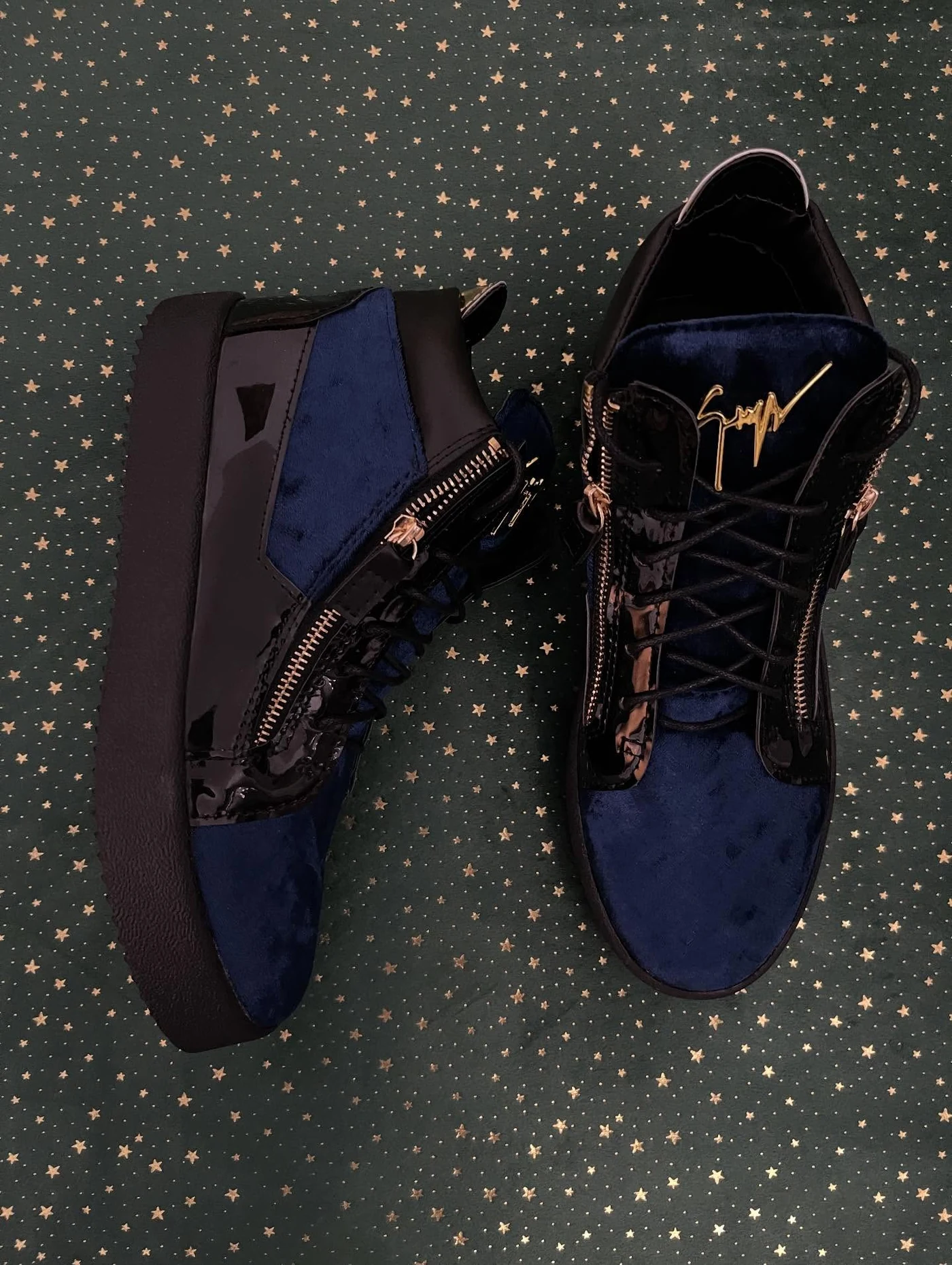 Giuseppe Zanotti Kriss Blue Velvet Mid, imaginea 4