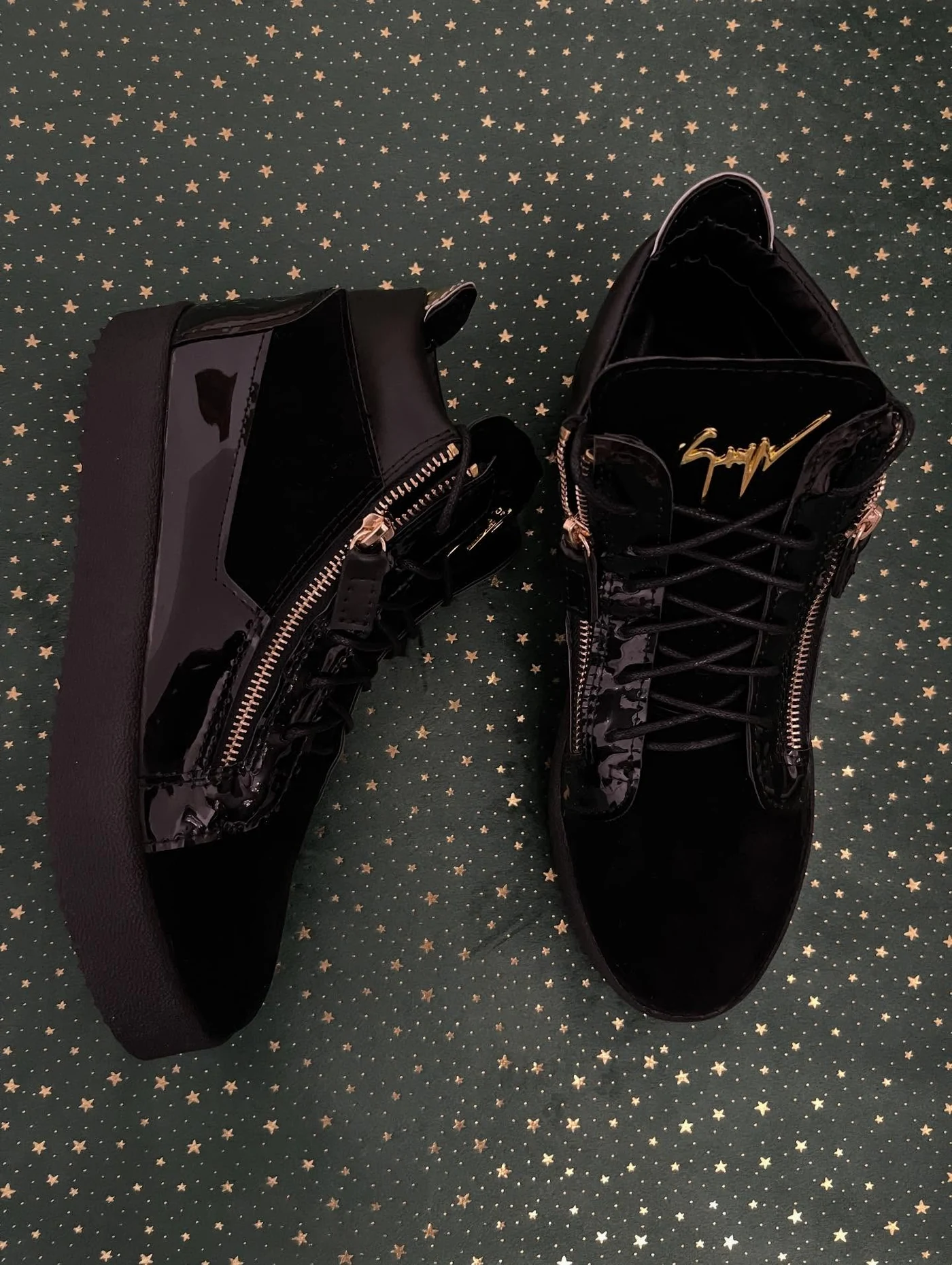 Giuseppe Zanotti Kriss Velvet Mid Patent Trim, imaginea 4