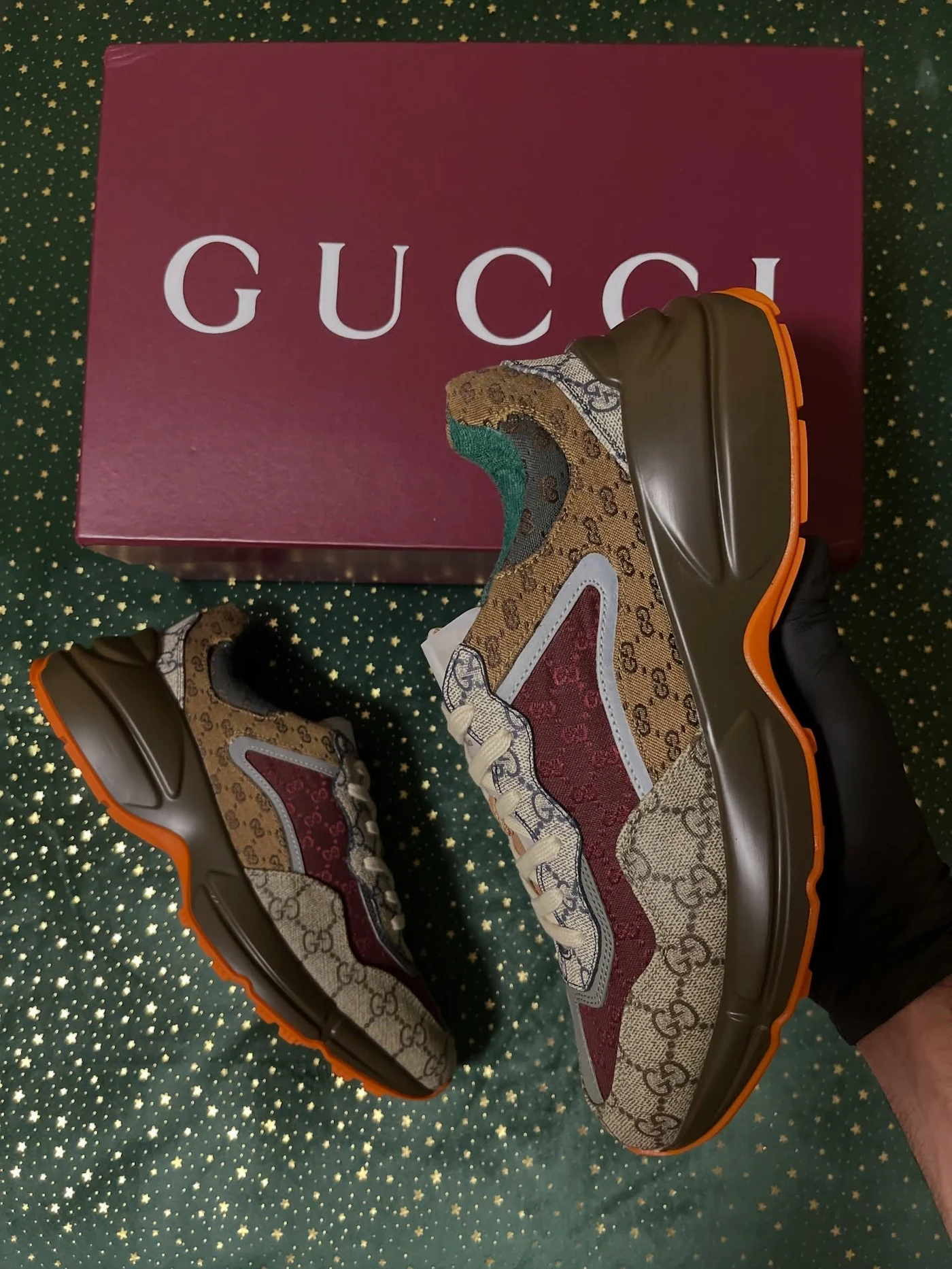 Gucci Rhyton Beige Brick Red, imaginea 3