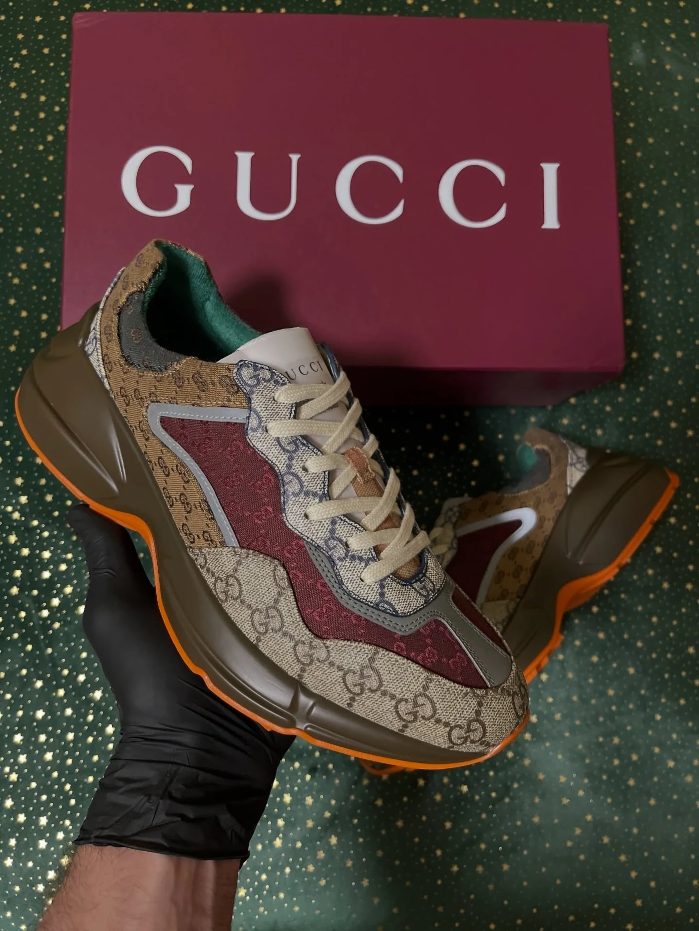 Gucci Rhyton Beige Brick Red, imaginea 5
