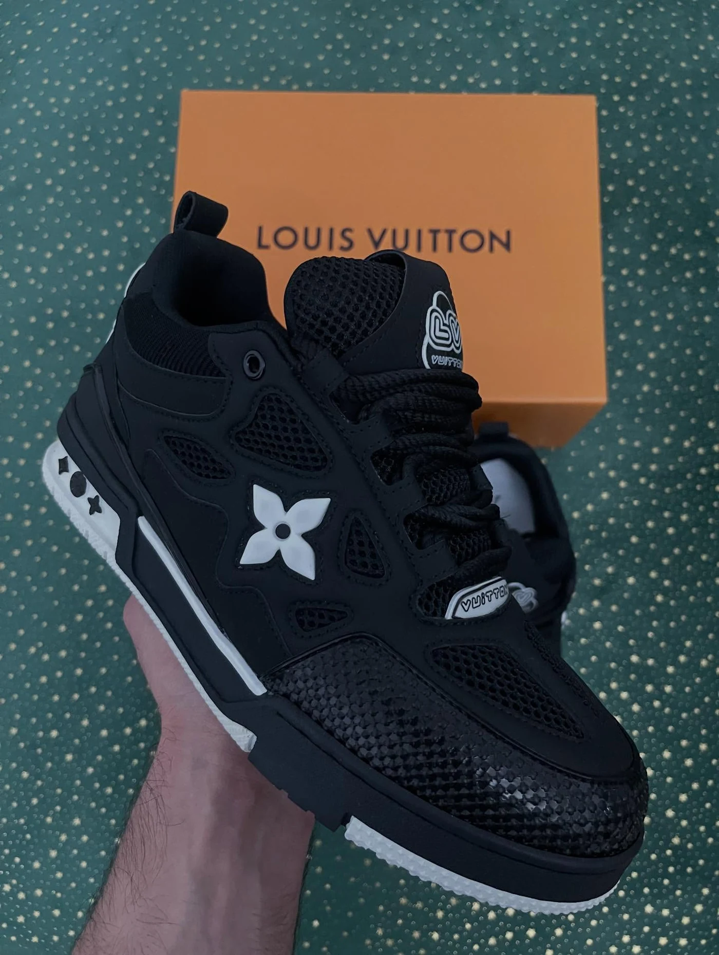 LV Skate Black White Matte Finish, imaginea 3
