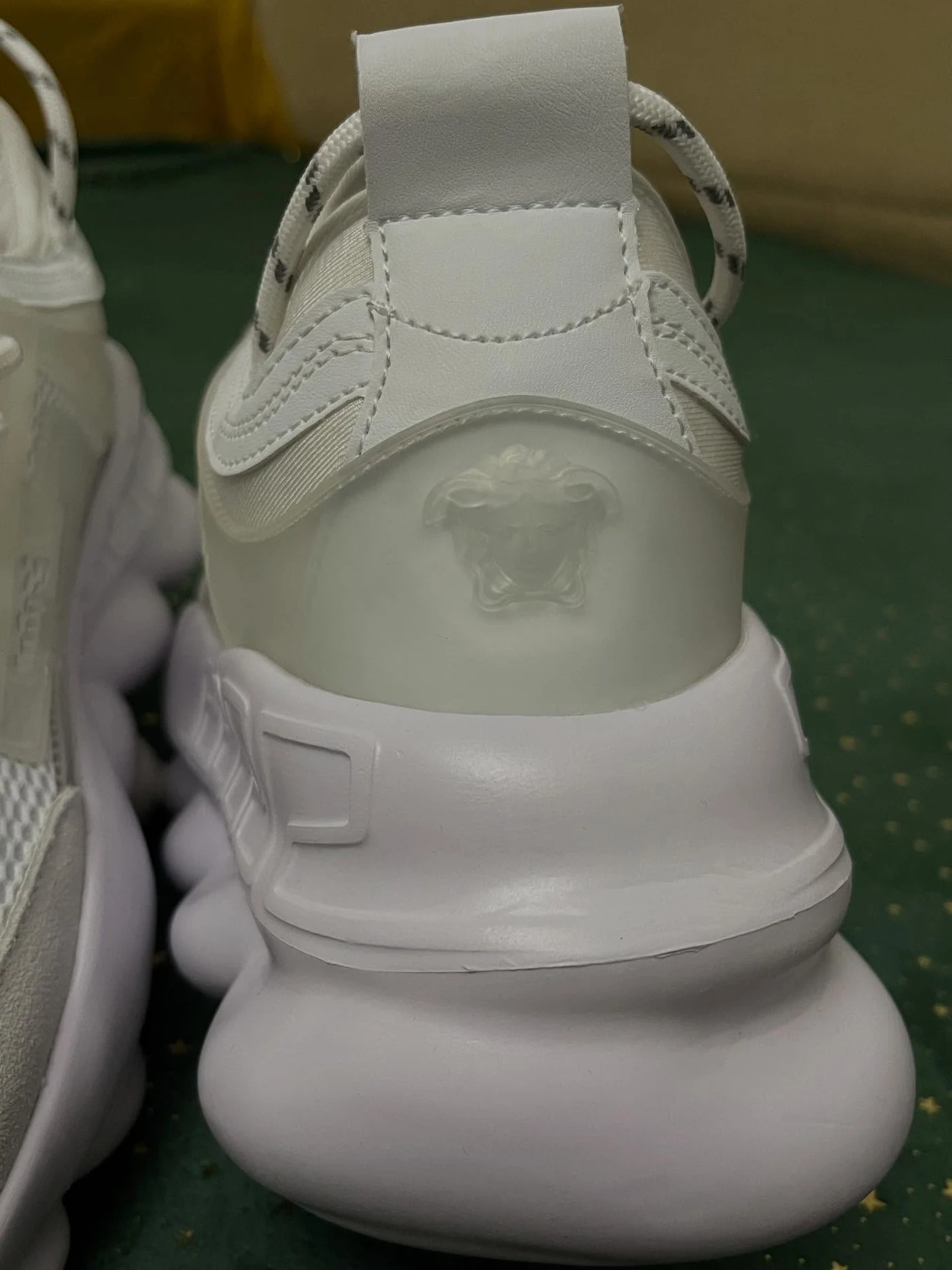 Versace Chain Reaction White Cream Mesh Rubber Suede, imaginea 7
